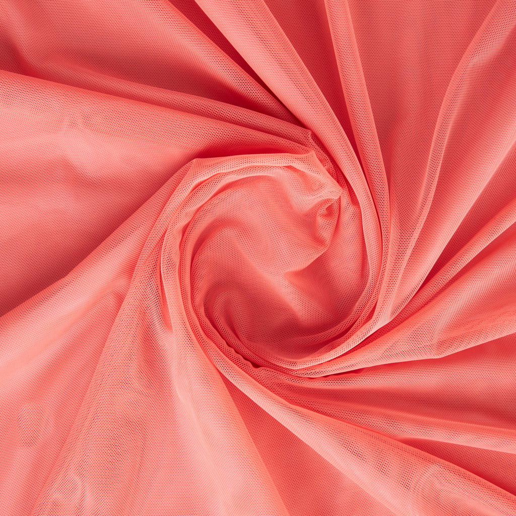 STRETCH POWER MESH | 5110 VIBRANT CORAL - Zelouf Fabrics