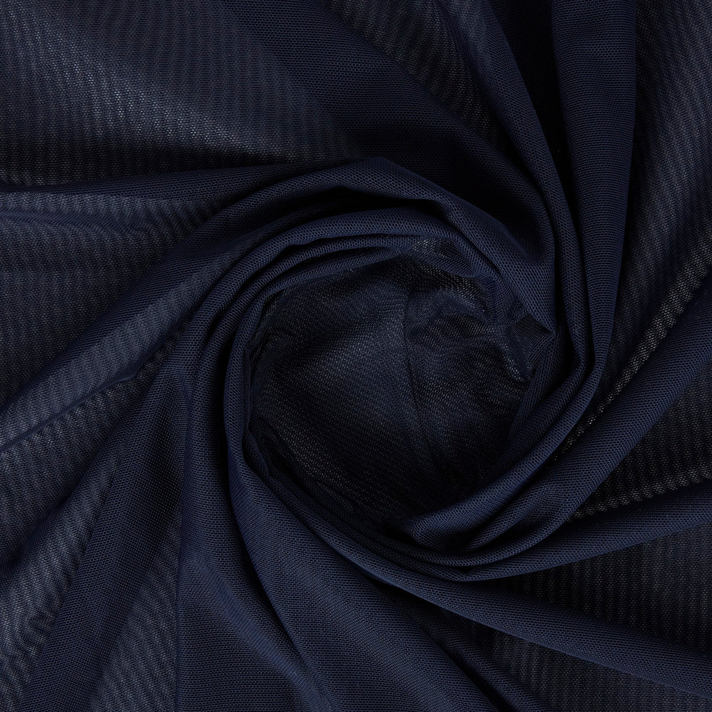 STRETCH POWER MESH | 5110 NAVY FLOWER - Zelouf Fabrics