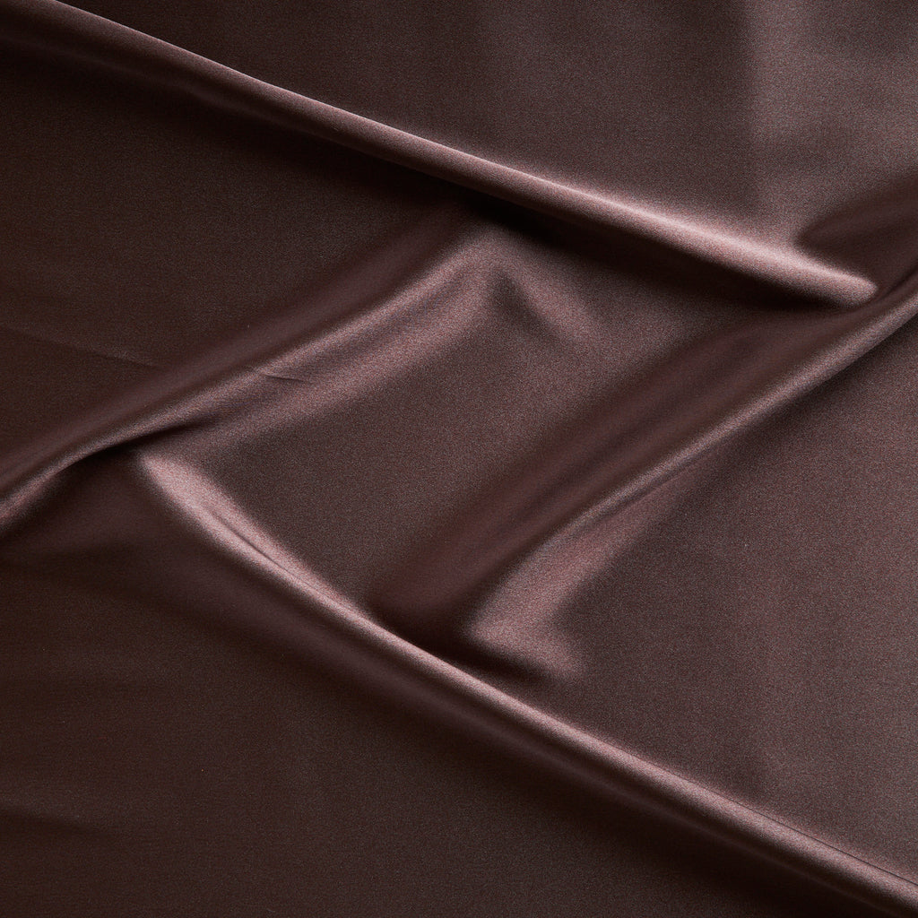 ANNABELLE STRETCH SATIN | 1173 BROWN CLARET - Zelouf Fabrics