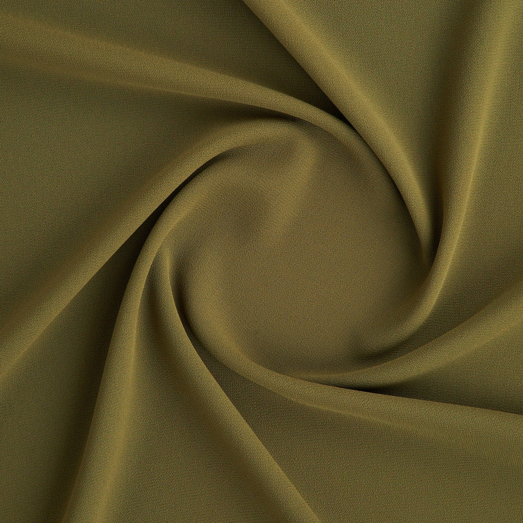 PEBBLE CREPE GEORGETTE | 212 SPICED OLIVE - Zelouf Fabrics
