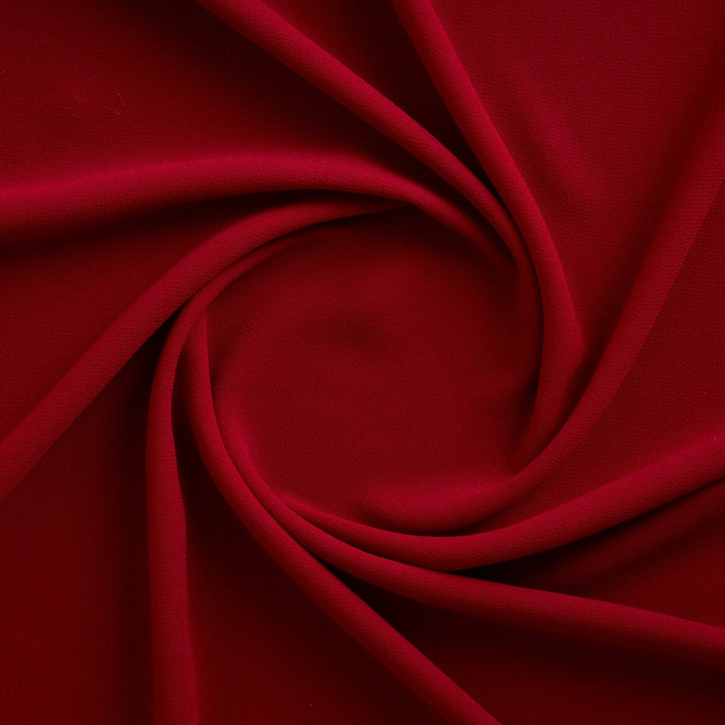 PEBBLE CREPE GEORGETTE | 212 APPLE RED - Zelouf Fabrics
