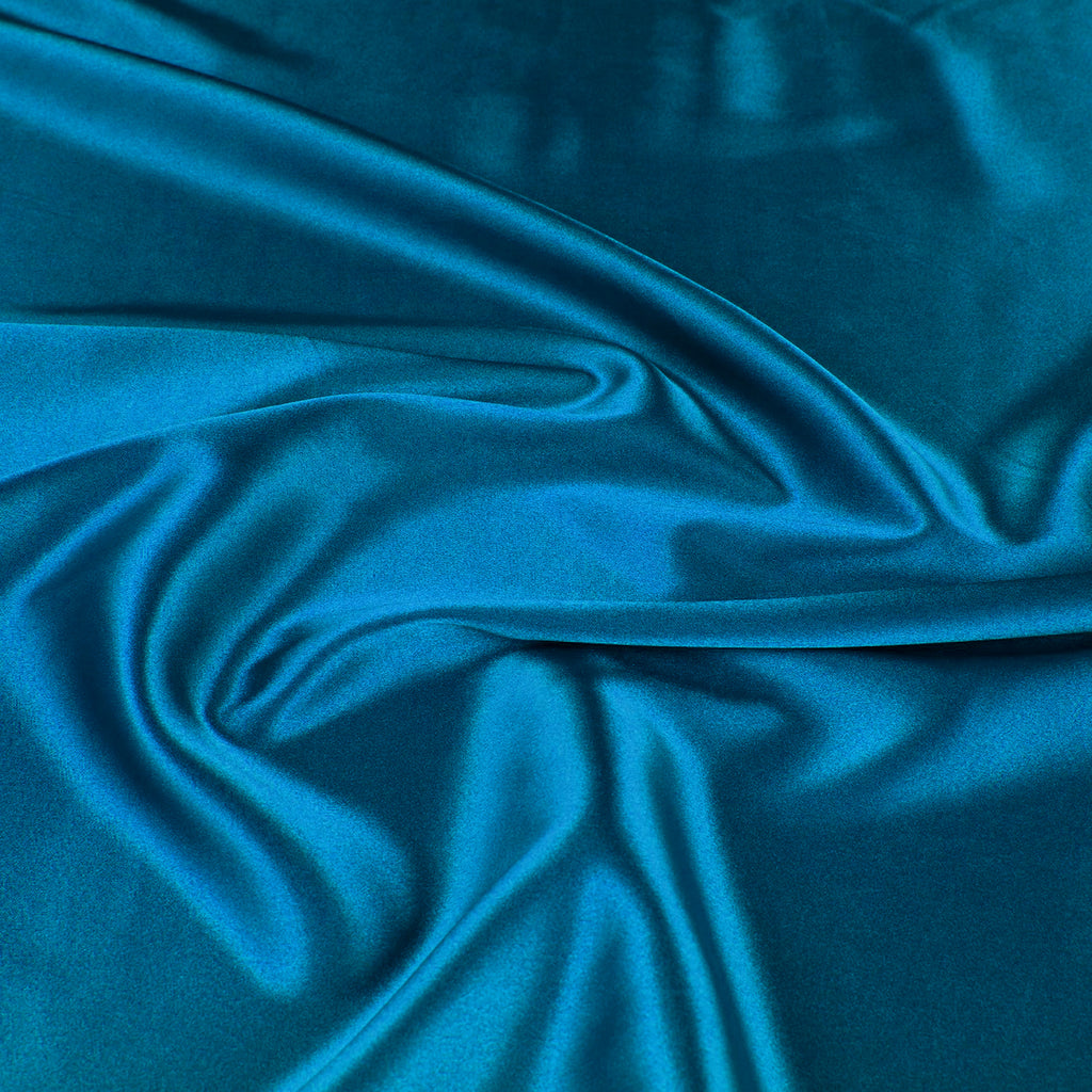 ANNABELLE STRETCH SATIN | 1173 AZURE - Zelouf Fabrics