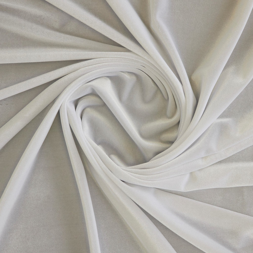 STRETCH VELVET | 323 WHITE - Zelouf Fabrics