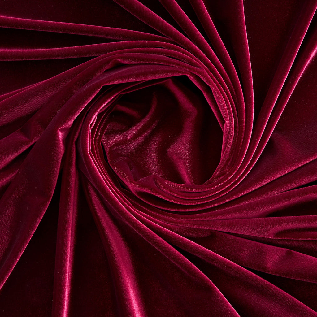 STRETCH VELVET | 323 RE BURGANDY - Zelouf Fabrics
