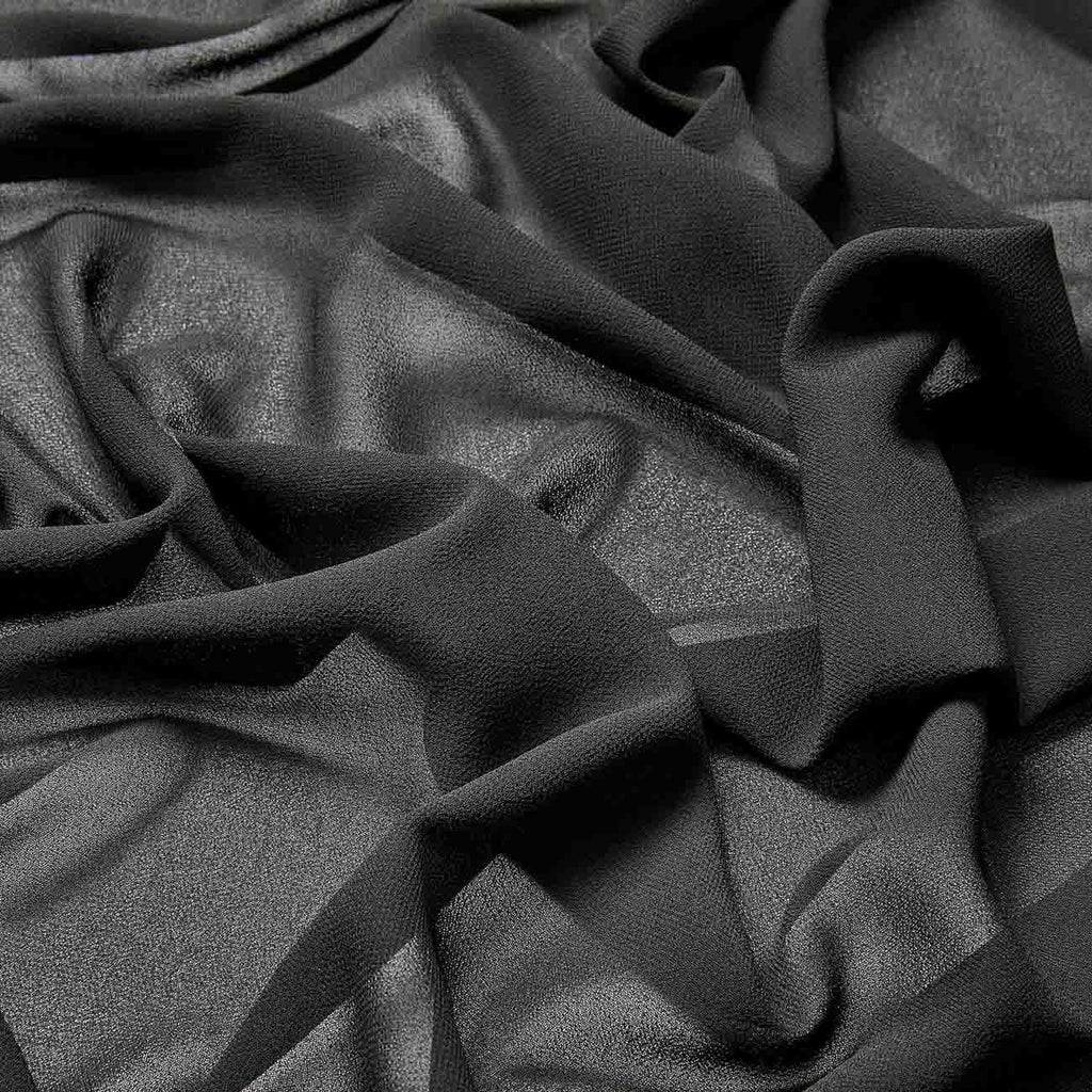 PEBBLE CREPE GEORGETTE | 212 BLACK - Zelouf Fabrics
