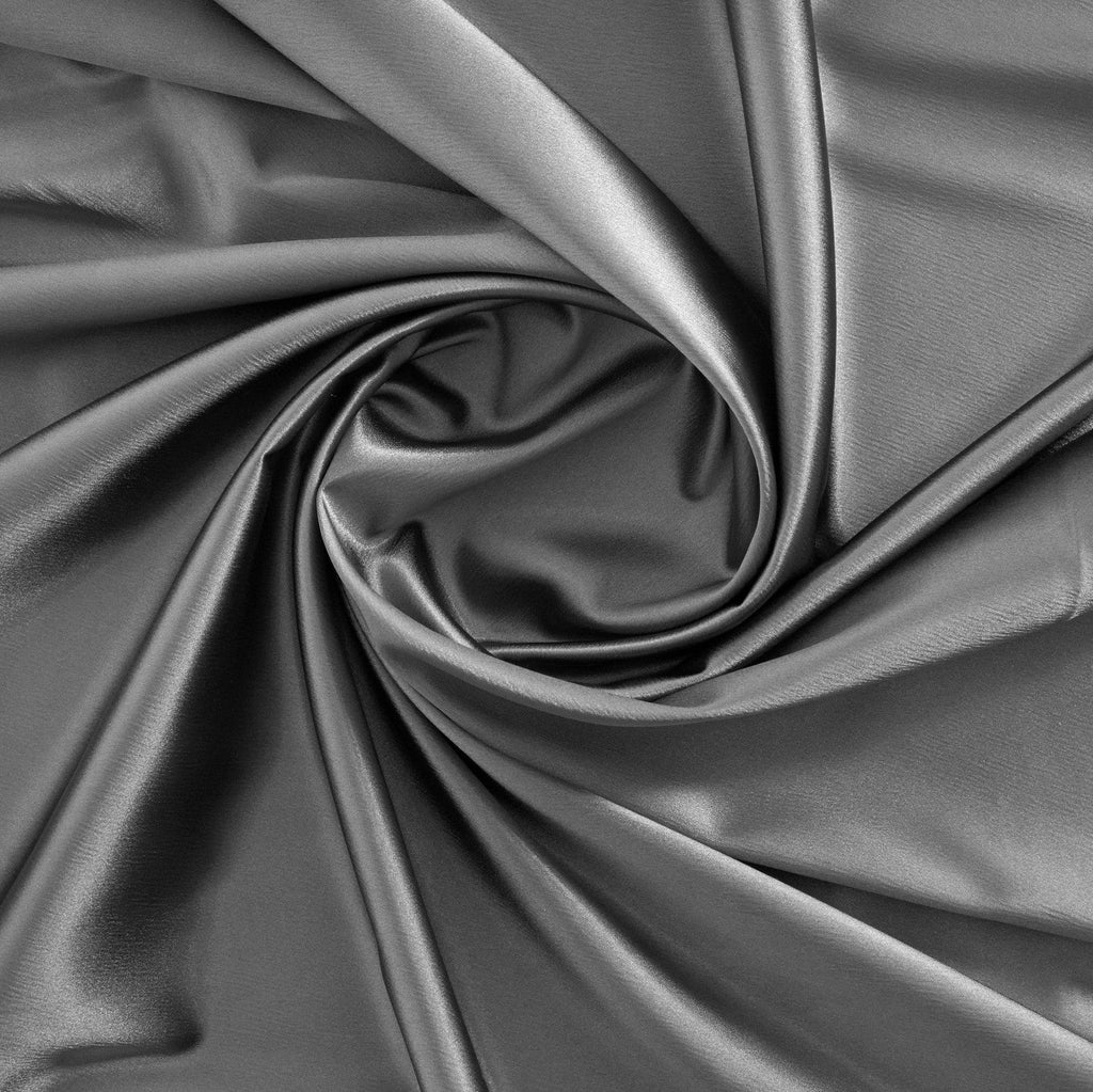 STRETCH CHARMEUSE SATIN | 7306 STEEL BALLET - Zelouf Fabrics