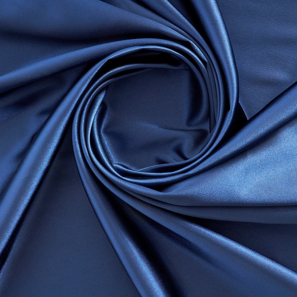 DANIELLE STRETCH SATIN | 7311 SULTRY NAVY - Zelouf Fabrics