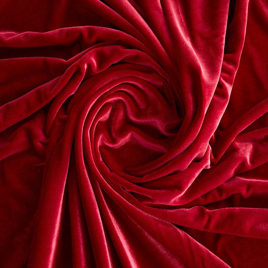 STRETCH VELVET | 323 RED - Zelouf Fabrics