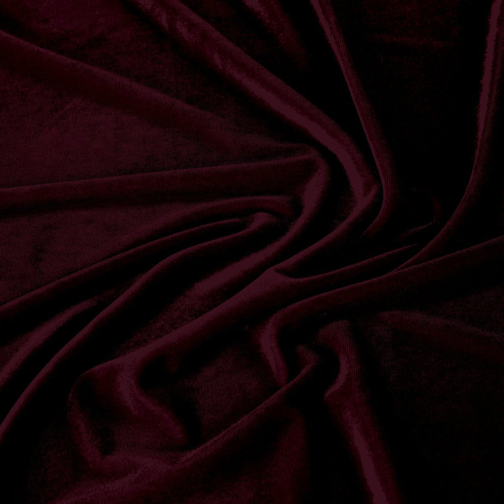 STRETCH VELVET | 323 MAJESTIC WINE - Zelouf Fabrics