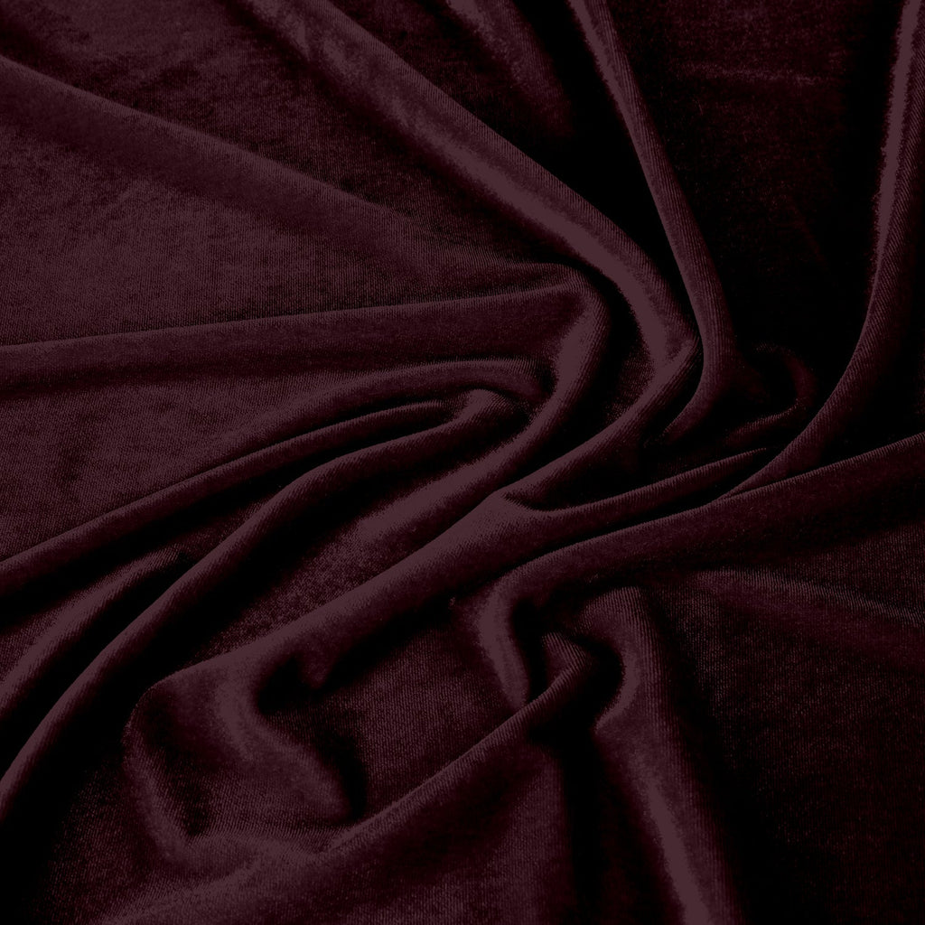 STRETCH VELVET | 323 MERLOT DELIGHT - Zelouf Fabrics