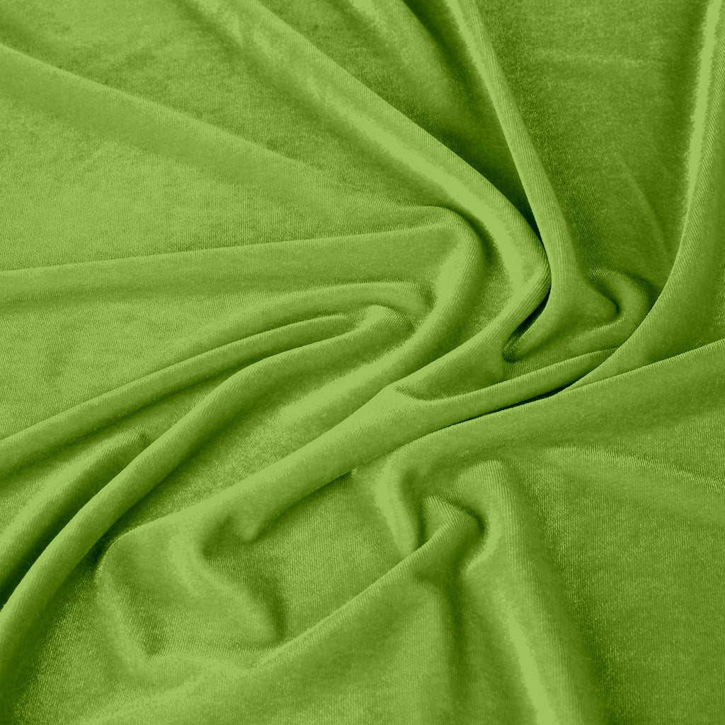STRETCH VELVET | 323 NEON LIME - Zelouf Fabrics