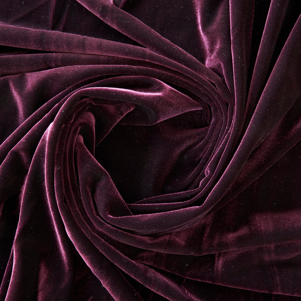 STRETCH VELVET | 323 AUTUMN PLUM - Zelouf Fabrics