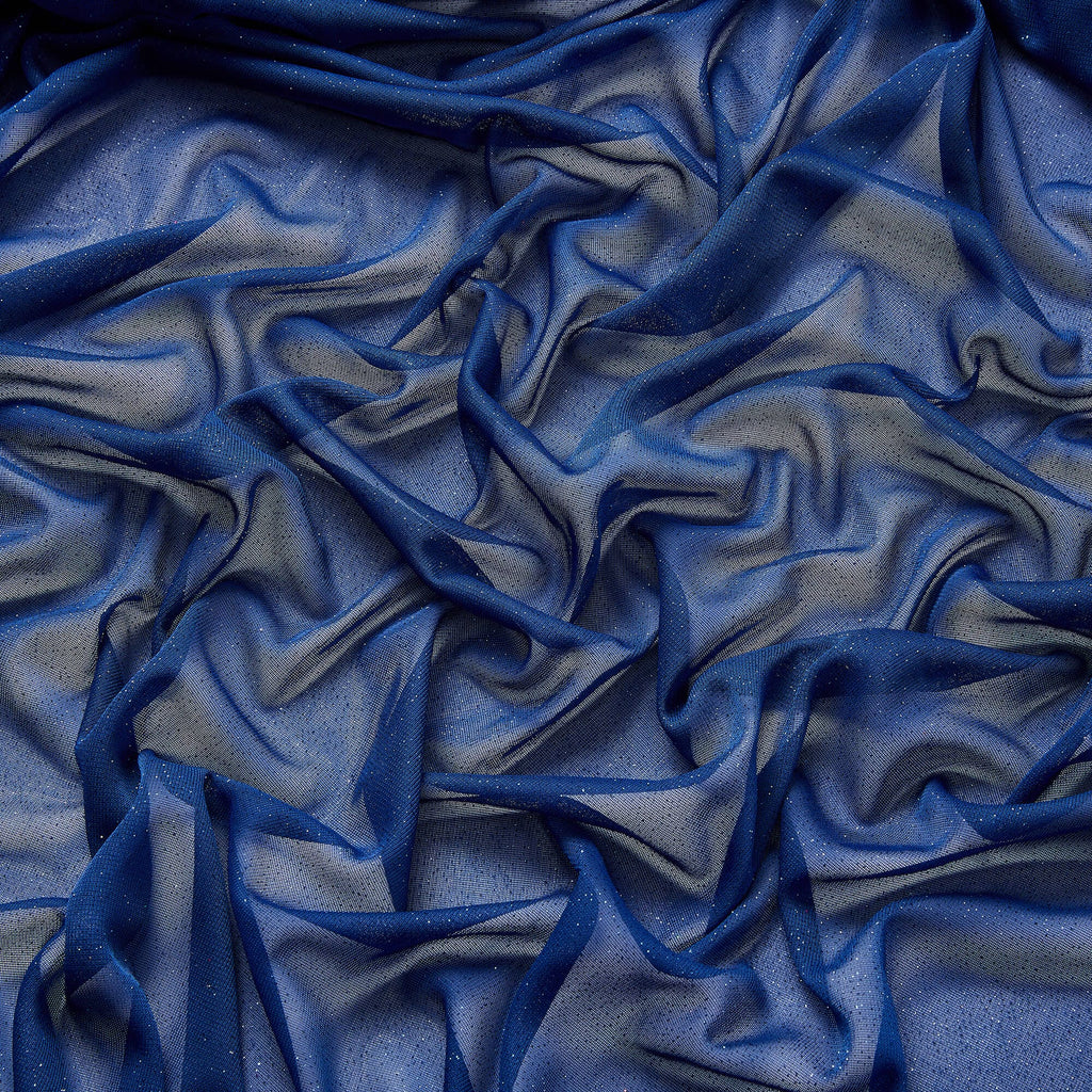ROLLER GLITTER CHIFFON | 4233 COSMO BLUE - Zelouf Fabrics