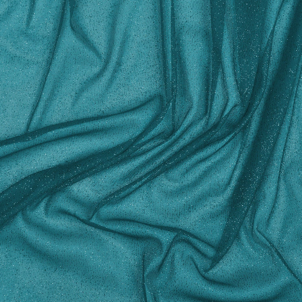 ROLLER GLITTER CHIFFON | 4233 TURQ BELLINI - Zelouf Fabrics