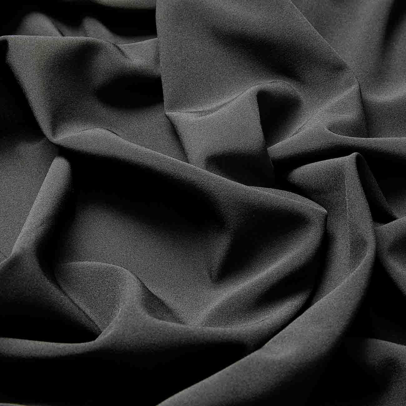 SOLID DIAGONAL WEAVE TWILL | 4370 BLACK - Zelouf Fabrics