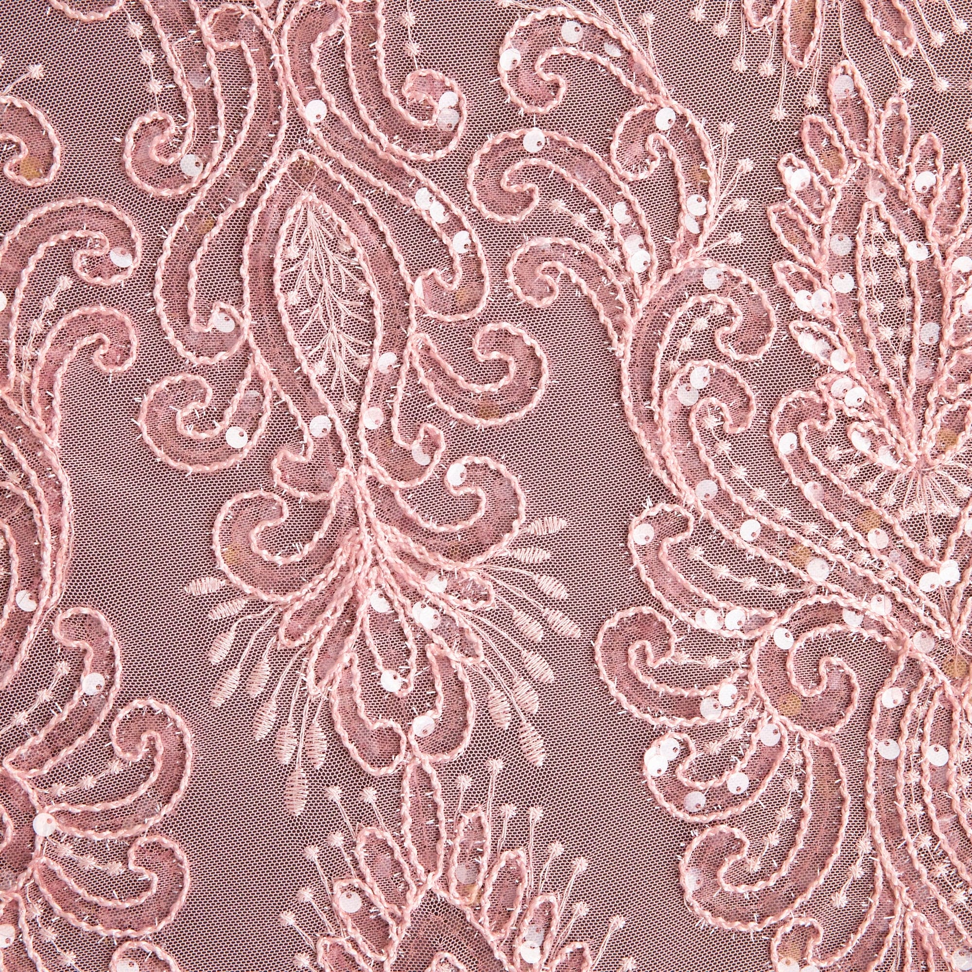 KAYLA EMB W/EYELASH CORDED SCALLOP MESH | 26428 - Zelouf Fabrics