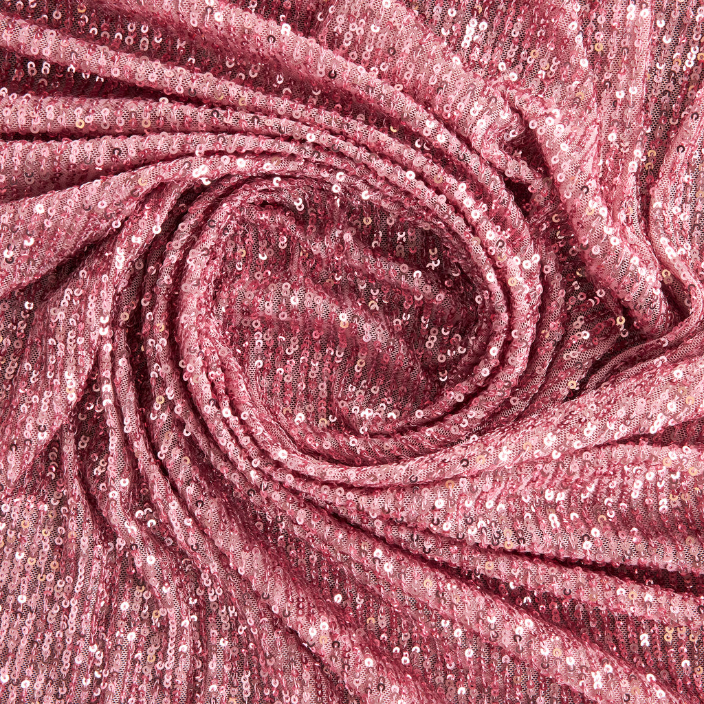 ARIEL LINE SEQUIN MESH | 25525 ROSE - Zelouf Fabrics