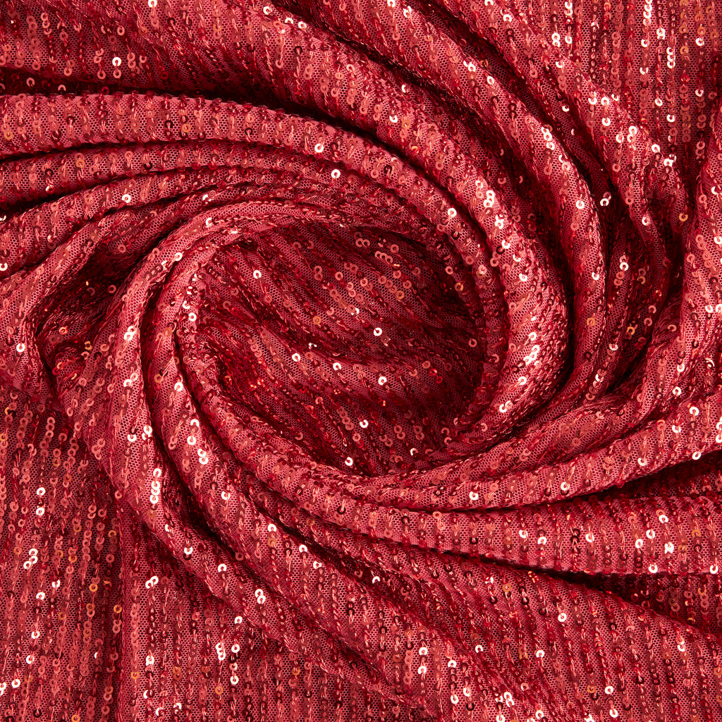 ARIEL LINE SEQUIN MESH | 25525 PAPAYA - Zelouf Fabrics