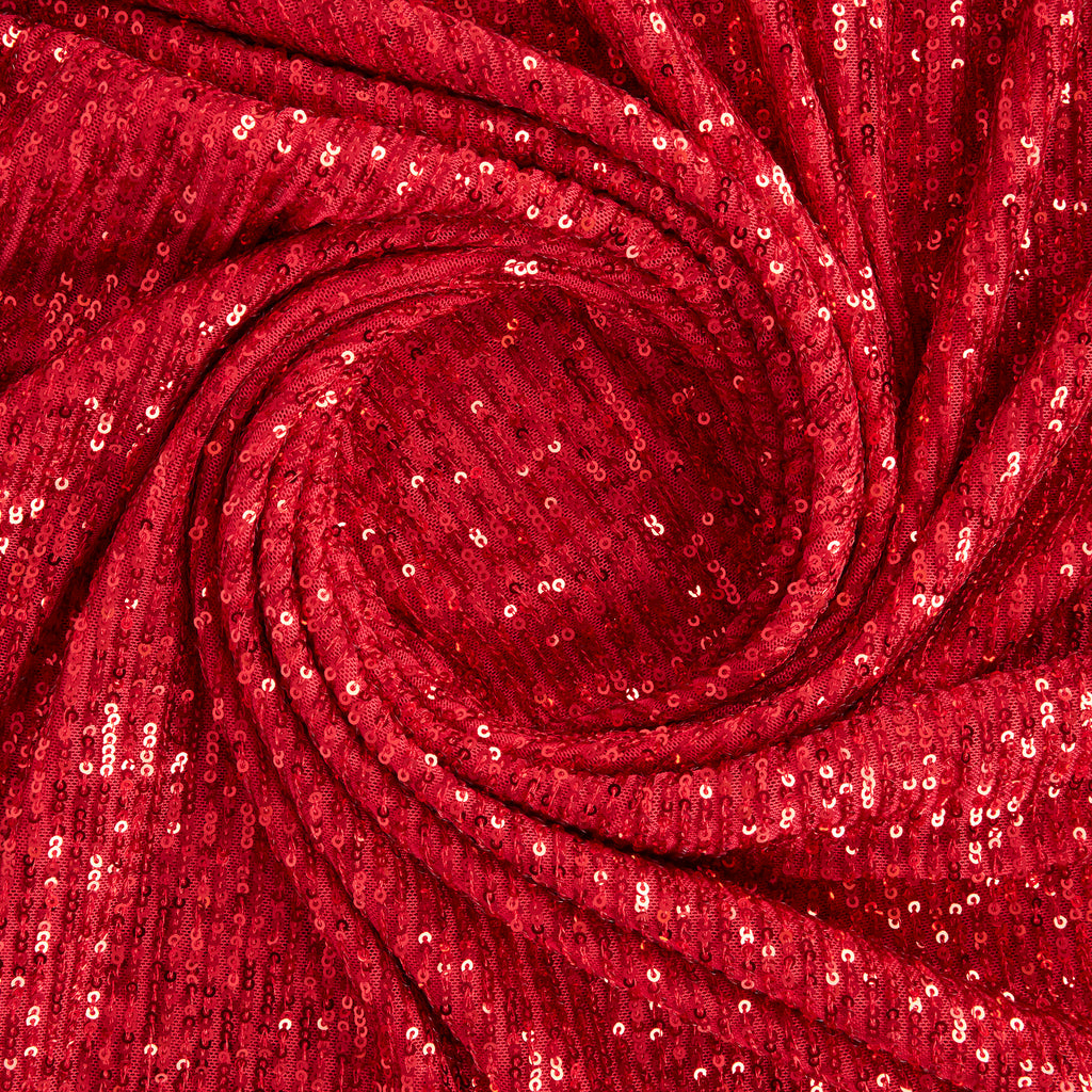 ARIEL LINE SEQUIN MESH | 25525 ARRESTING RED - Zelouf Fabrics