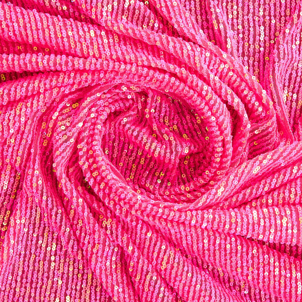 MATTE ARIEL LINE SEQUIN MESH | 25525-IRID PINK - Zelouf Fabrics