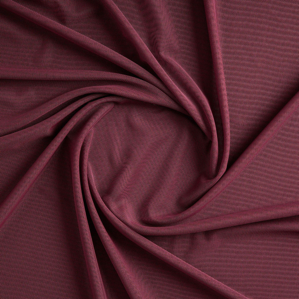 STRETCH POWER MESH | 5110 ARRESTING WINE - Zelouf Fabrics