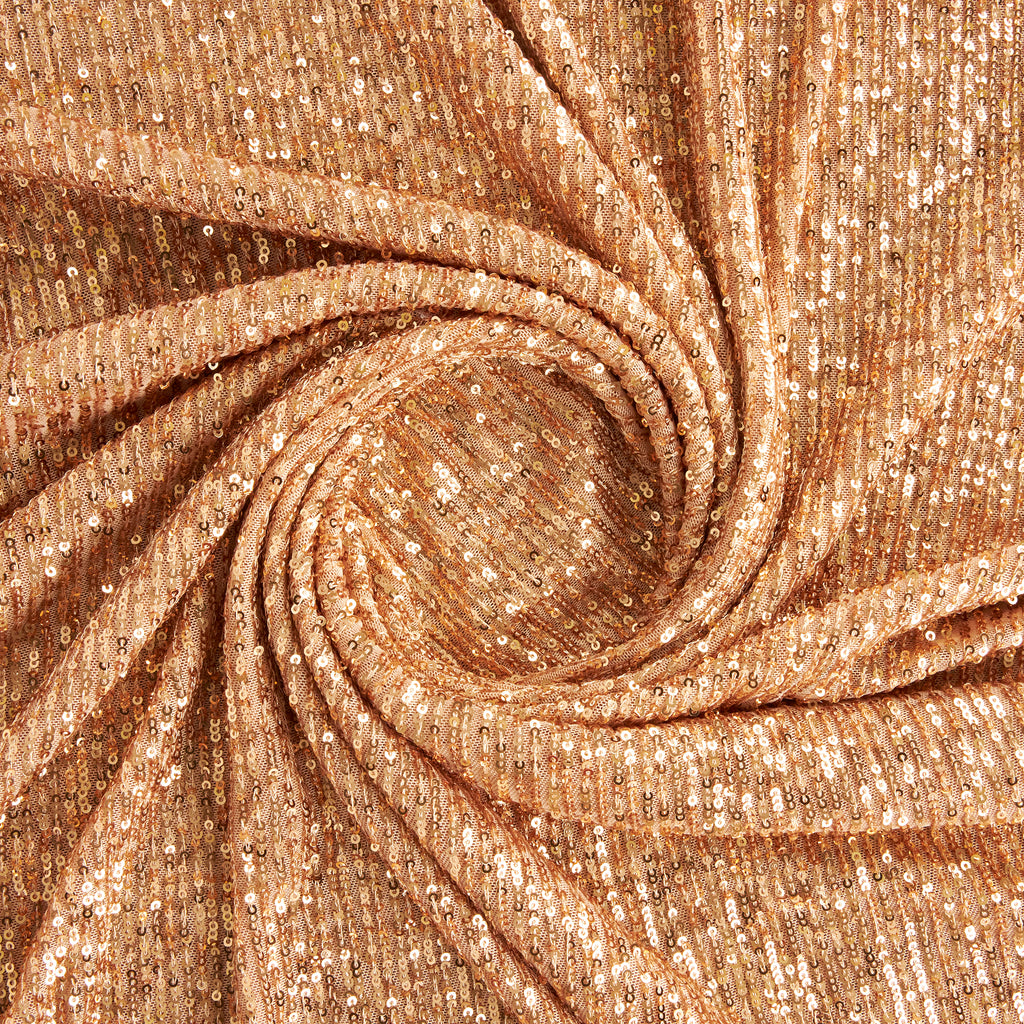 ARIEL LINE SEQUIN MESH | 25525 DARK GOLD - Zelouf Fabrics