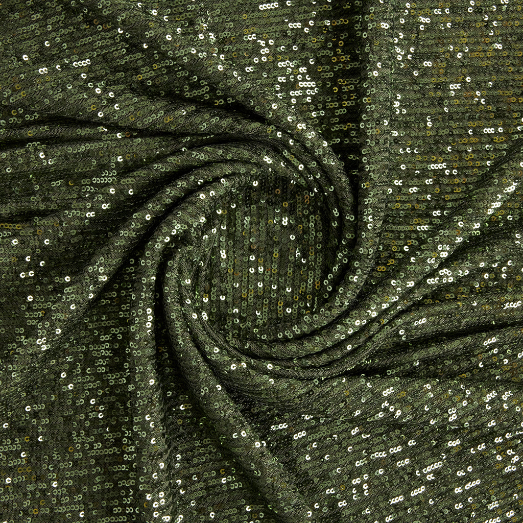 ARIEL LINE SEQUIN MESH | 25525 OLIVE - Zelouf Fabrics