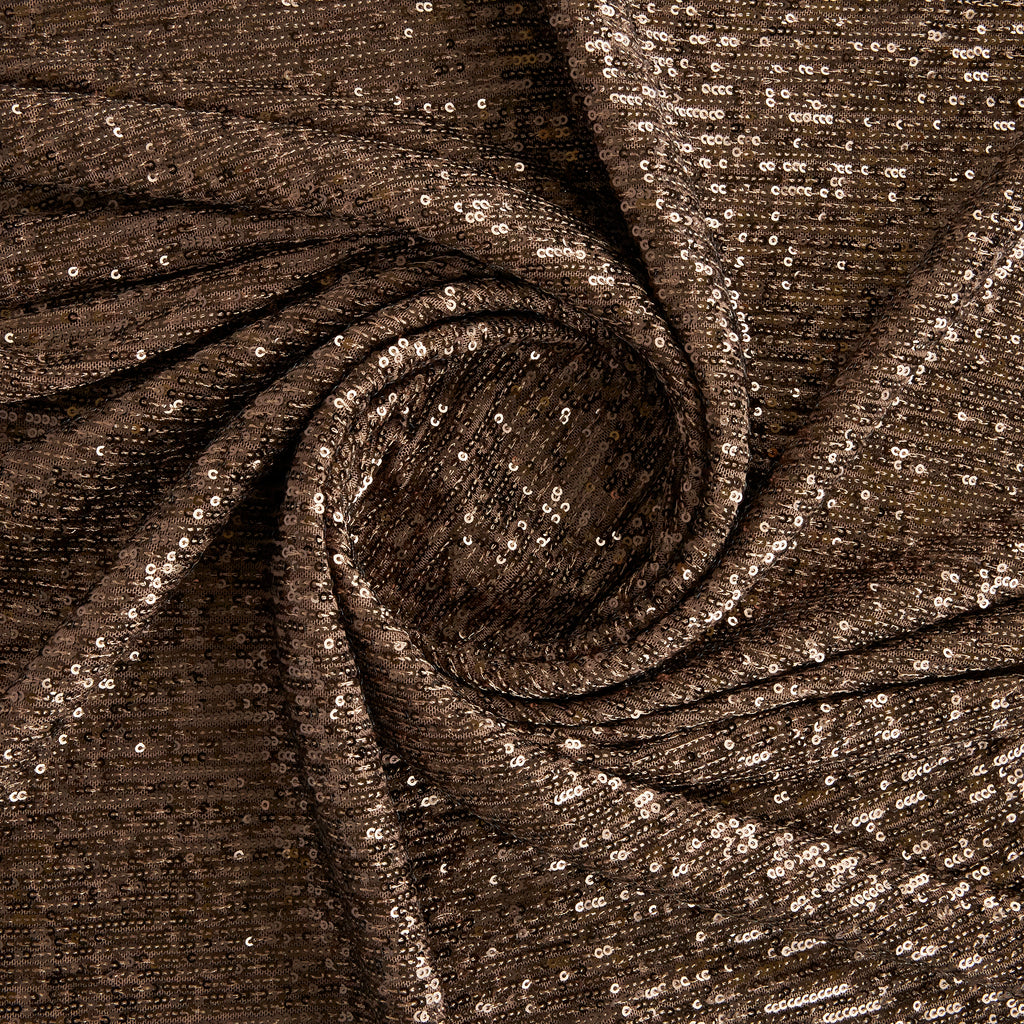 ARIEL LINE SEQUIN MESH | 25525 MUSHROOM - Zelouf Fabrics