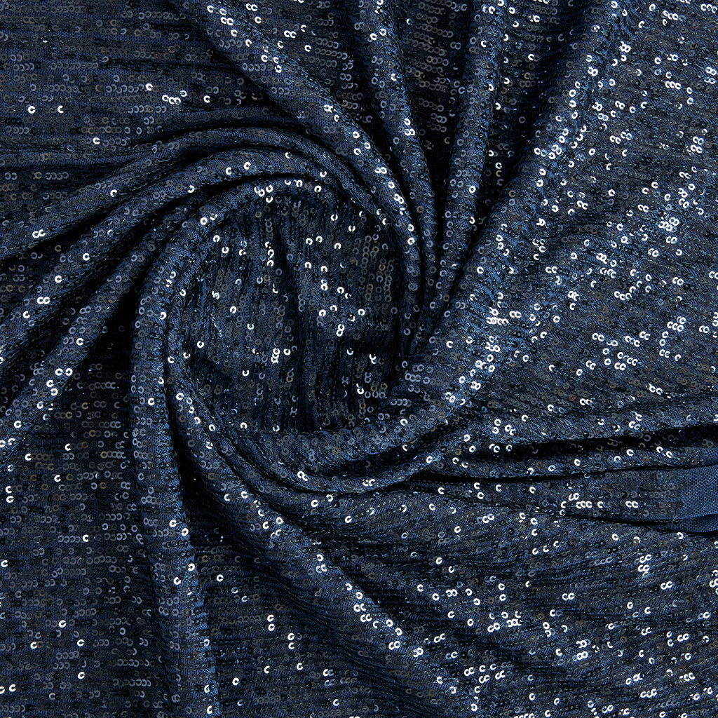 ARIEL LINE SEQUIN MESH | 25525 MARINE BLUE - Zelouf Fabrics