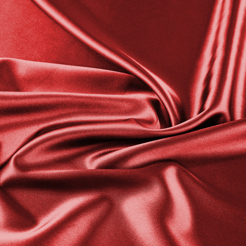 DANIELLE STRETCH SATIN | 7311 LONDON RED - Zelouf Fabrics