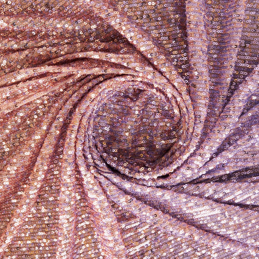 ARIEL OMBRE SEQUIN STRETCH MESH  | 25525-OMBRE BLUSH/LILAC - Zelouf Fabrics