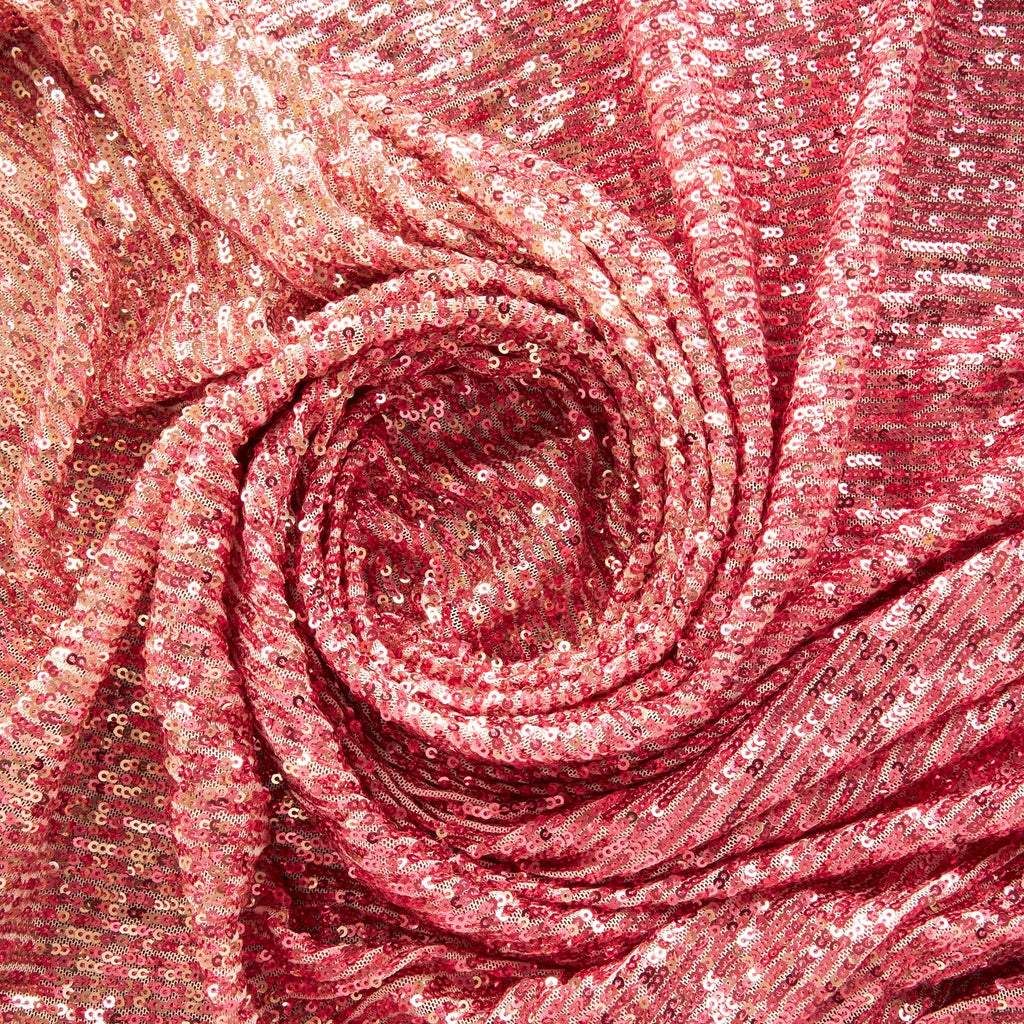 ARIEL OMBRE SEQUIN STRETCH MESH  | 25525-OMBRE DUST/PINK - Zelouf Fabrics