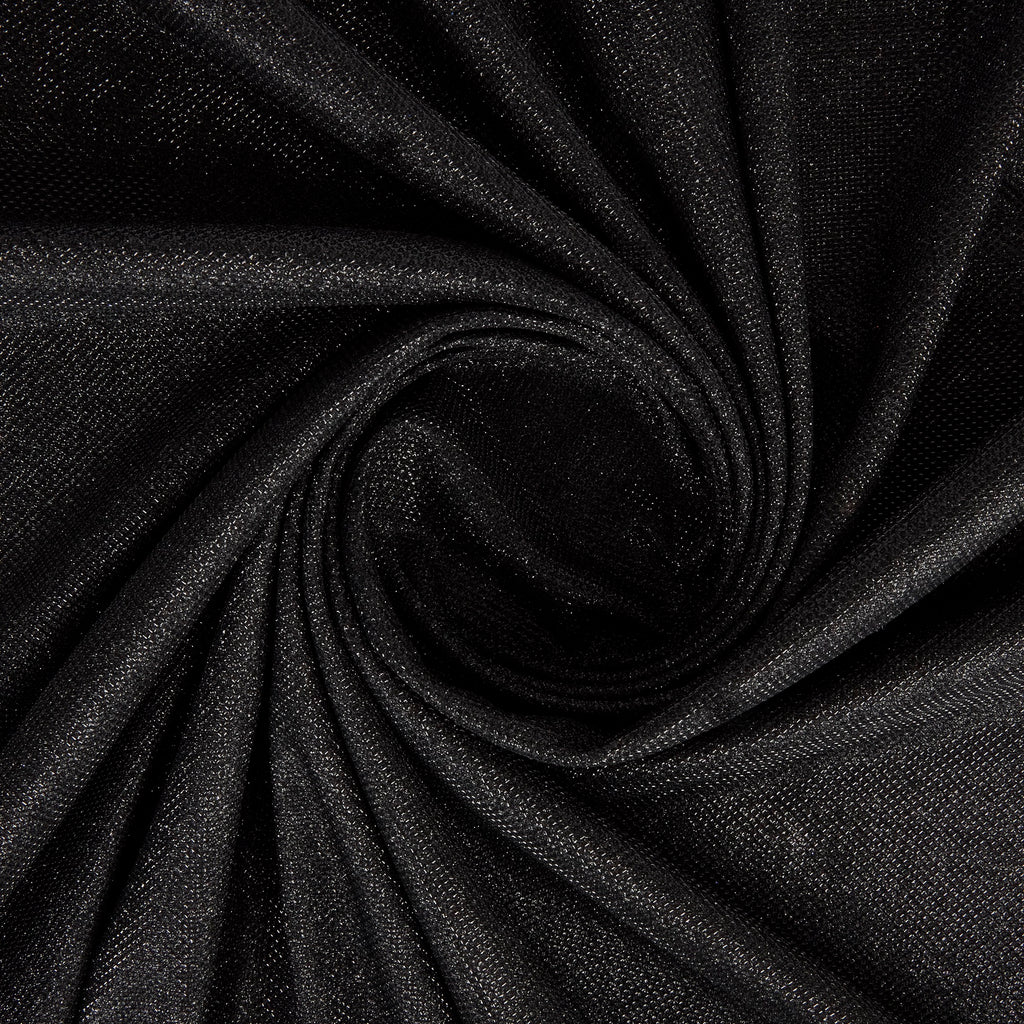 JIANNA BONDED GLITTER MESH  | 27003 BLACK - Zelouf Fabrics