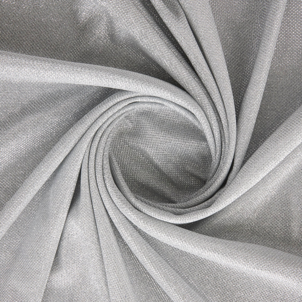 JIANNA BONDED GLITTER MESH  | 27003 SILVER - Zelouf Fabrics
