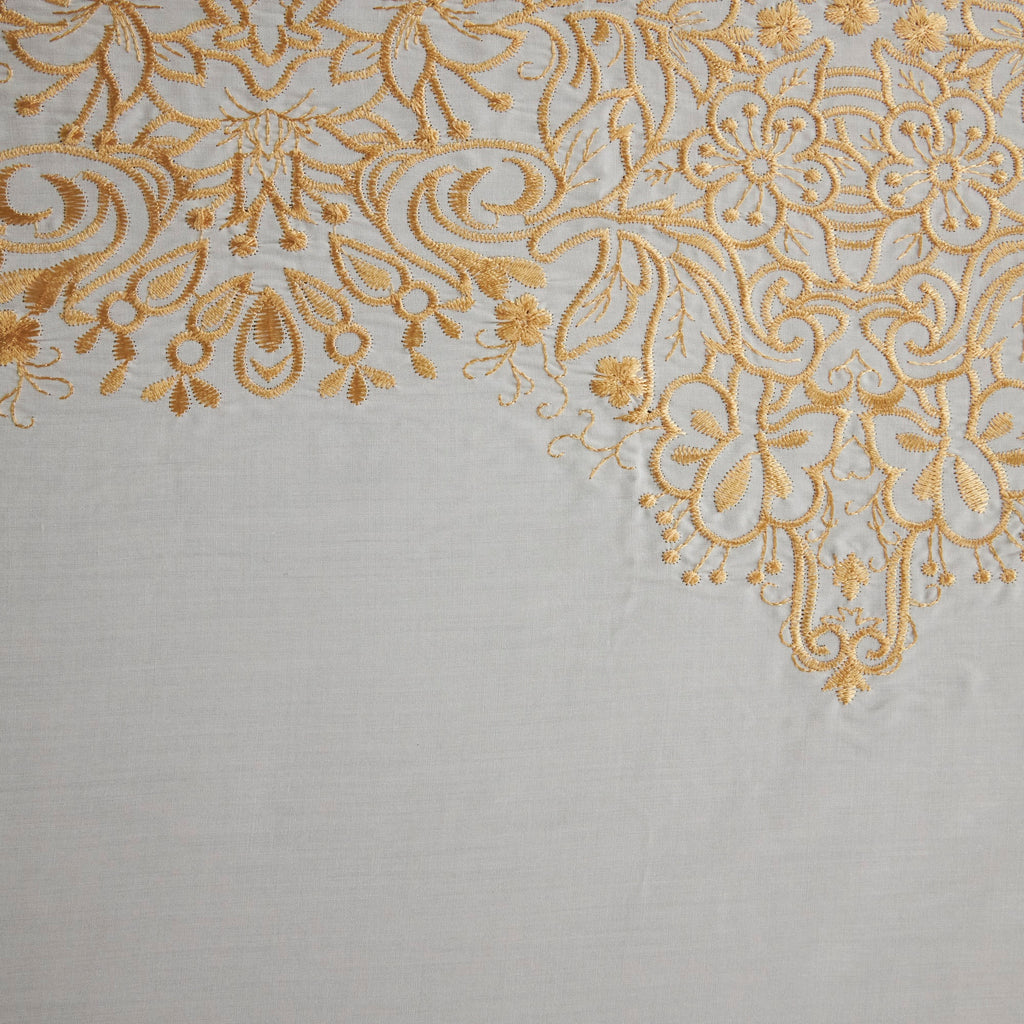 SCROLLWORK BORDER EMBROIDERY ON RAYON  | 27048  - Zelouf Fabrics