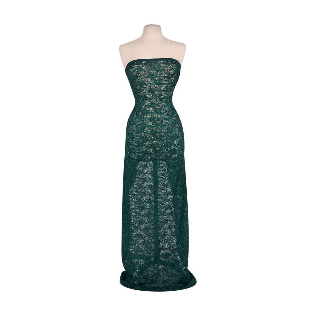 LUCILLE STRETCH LACE  | 27166 LUSH PINE - Zelouf Fabrics