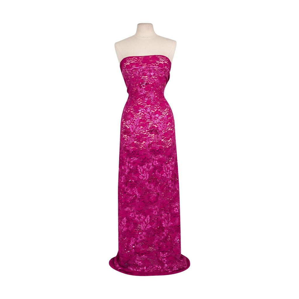 RYLEIGH EMBROIDERY ON STRETCH LACE  | 27133 LUSH MAGENTA - Zelouf Fabrics