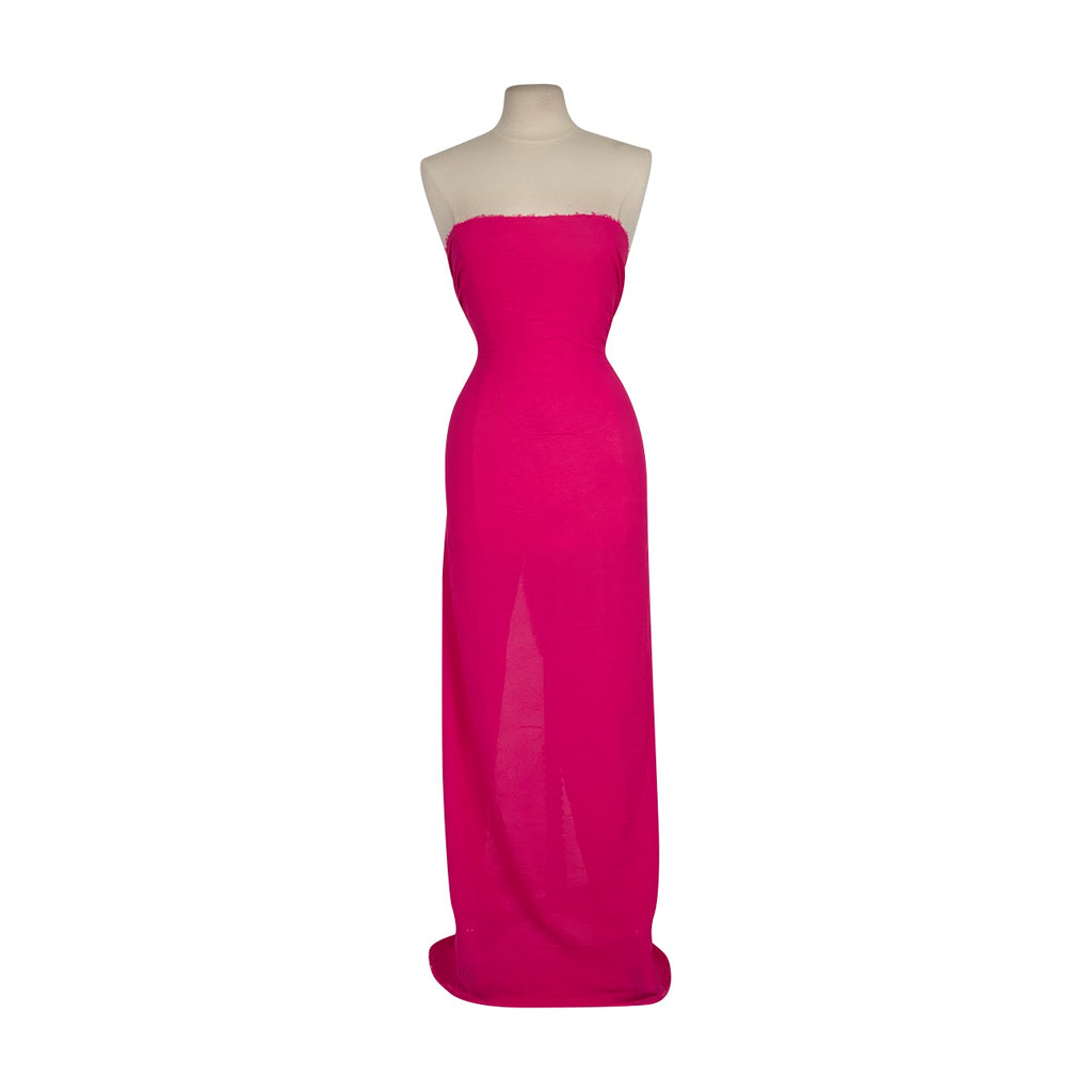 ELODIE CRUSHED GEORGETTE  | 27018 HOT PINK - Zelouf Fabrics
