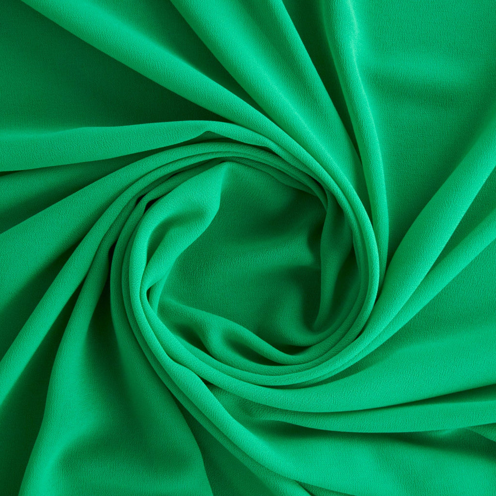 SOUFFLE CREPE CHIFFON | 5200 LUSH EMERALD - Zelouf Fabrics