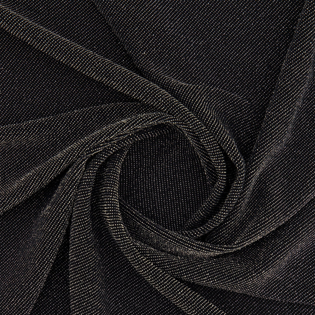 BLACK/SILVER | DIAGONAL METALLIC KNIT | 24488 - Zelouf Fabrics