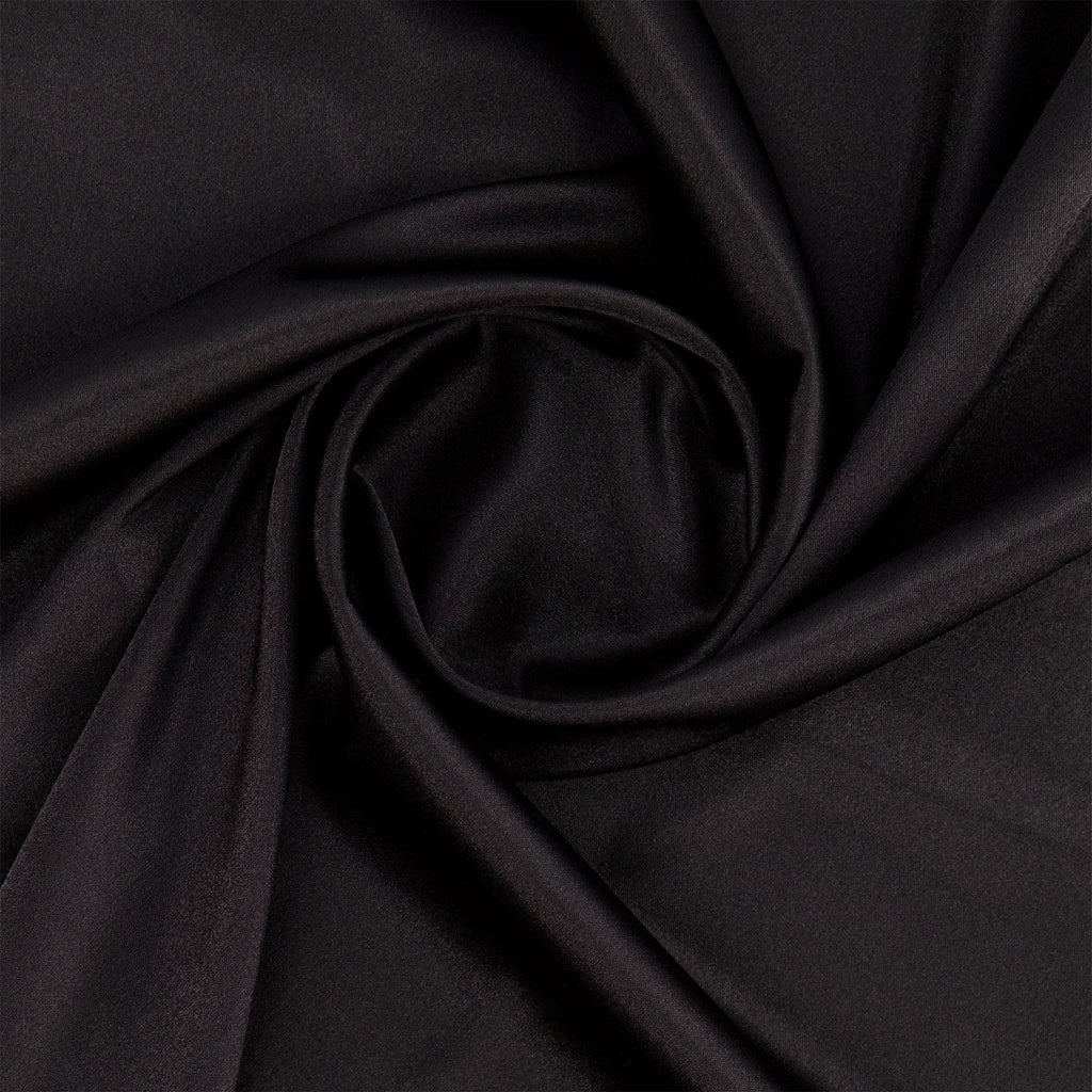 BARCELONA STRETCH SATIN | 25141 BLACK - Zelouf Fabrics