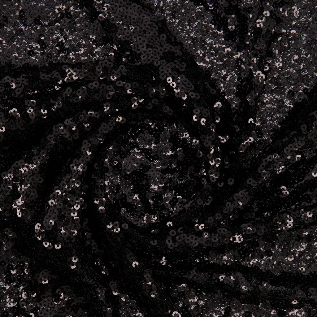 BLACK/BLACK | TULA FACETED SEQUIN MESH | 25219 - Zelouf Fabrics