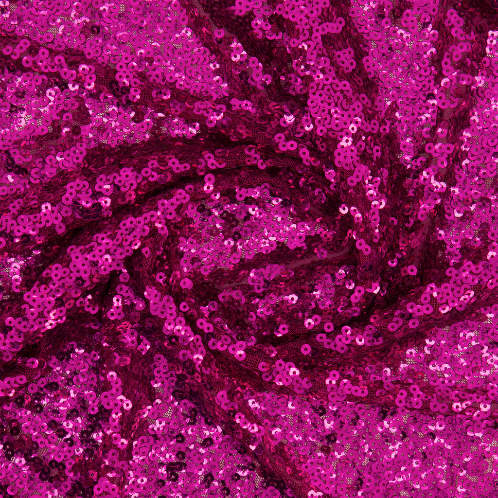 BRIGHT MAGENTA | TULA FACETED ALL OVER SEQUIN MESH | 25219 - Zelouf Fabrics