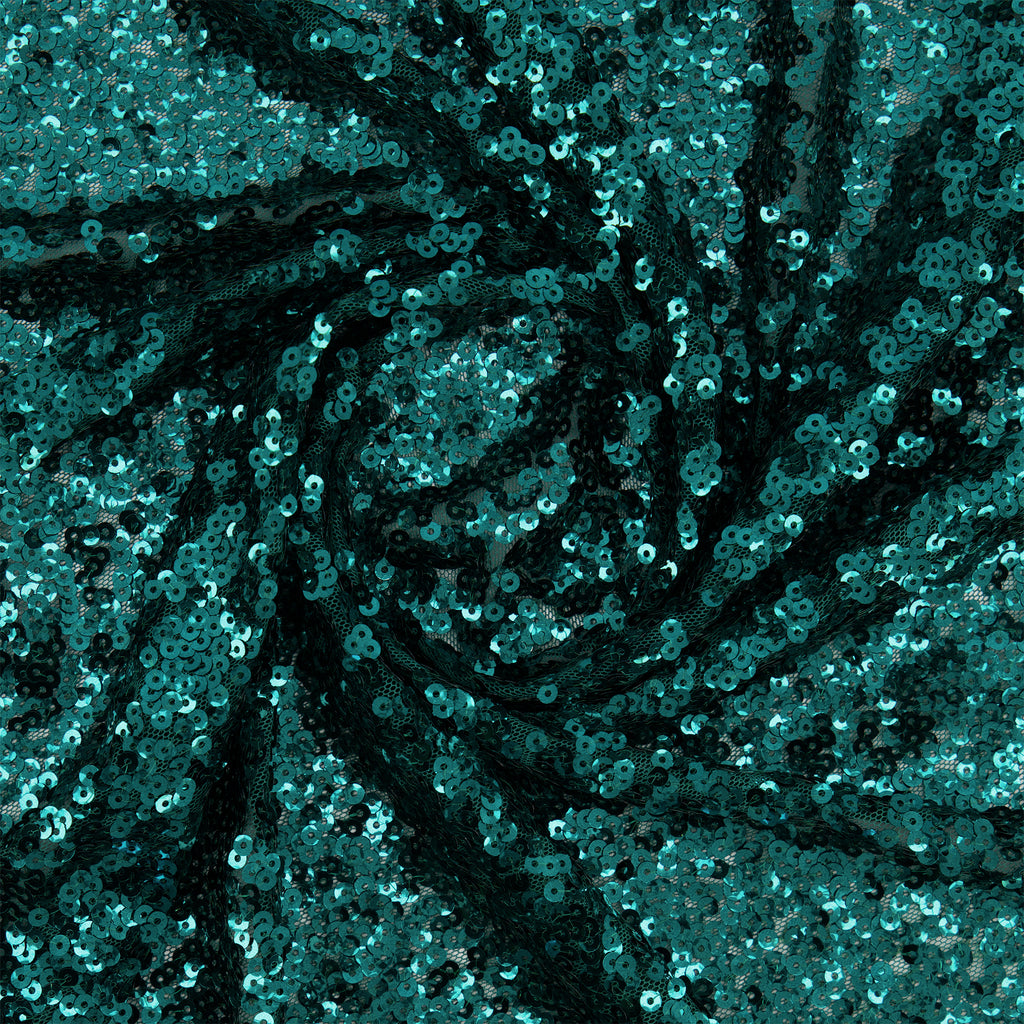 EMERALD | TULA FACETED ALL OVER SEQUIN MESH | 25219 - Zelouf Fabrics