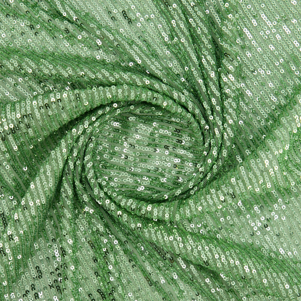 SHORELINE SEQUIN STRETCH MESH | 25525 SPRING GREEN - Zelouf Fabrics