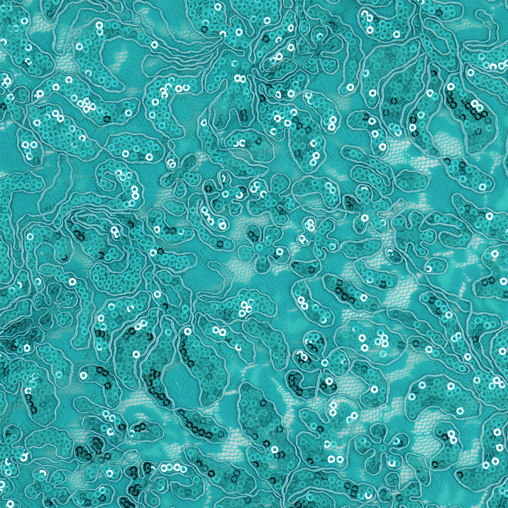 JADE WAVE | JOANNA CORDED EMBROIDERY LACE MESH | 25921 - Zelouf Fabrics