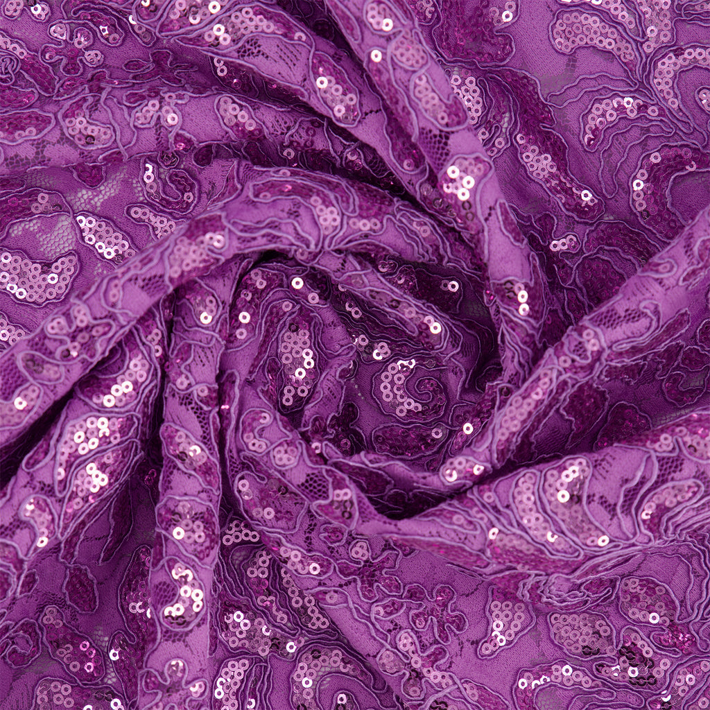 LILAC WAVE | JOANNA CORDED EMBROIDERY LACE MESH | 25921 - Zelouf Fabrics