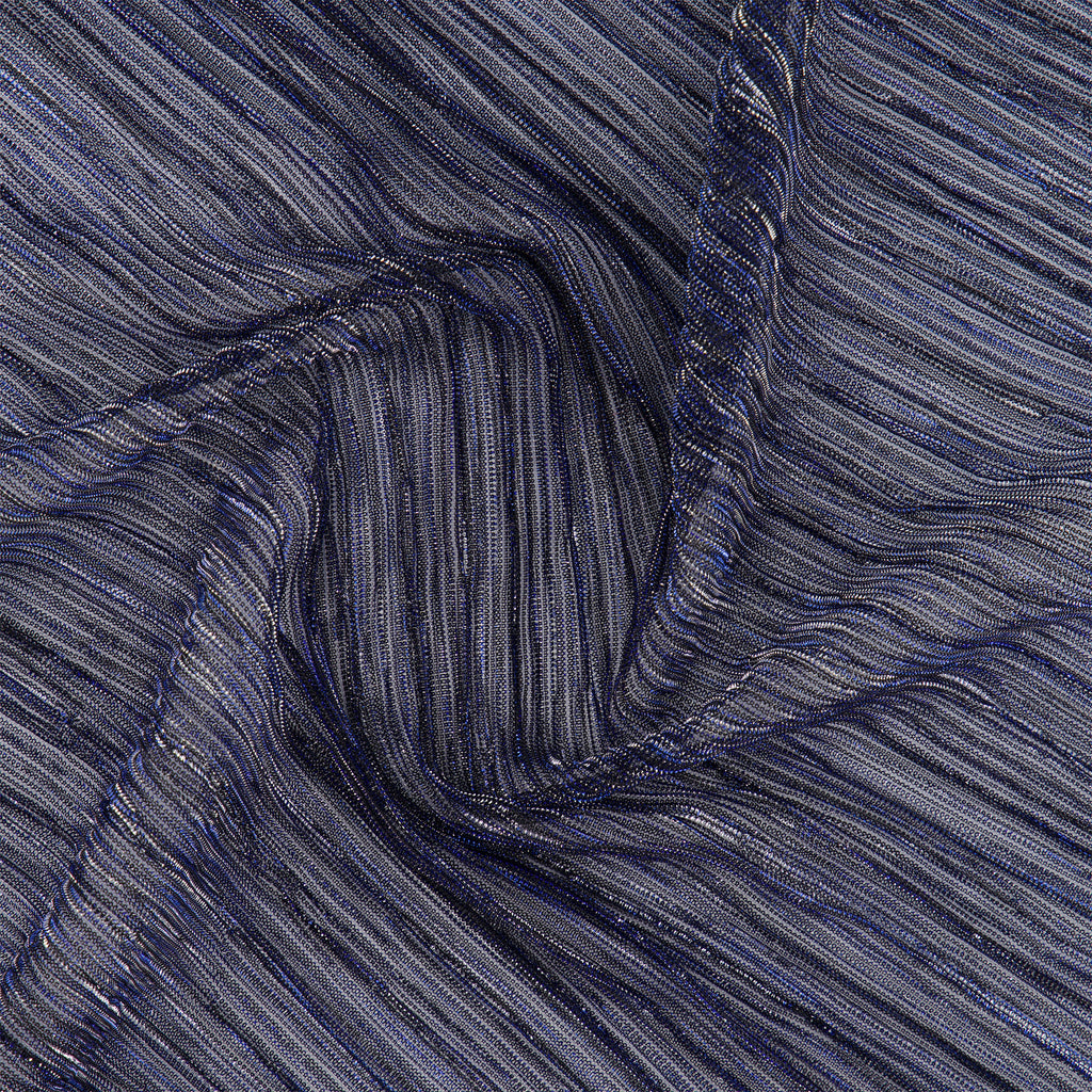 ABY LUREX CRINKLED MESH | 26018PLT INDIGO/PACIFIC - Zelouf Fabrics