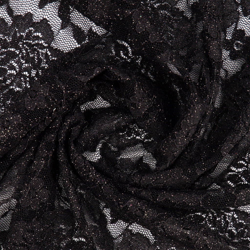AMBER LACE GLITTER  | 26390-GLITTER BLACK - Zelouf Fabrics