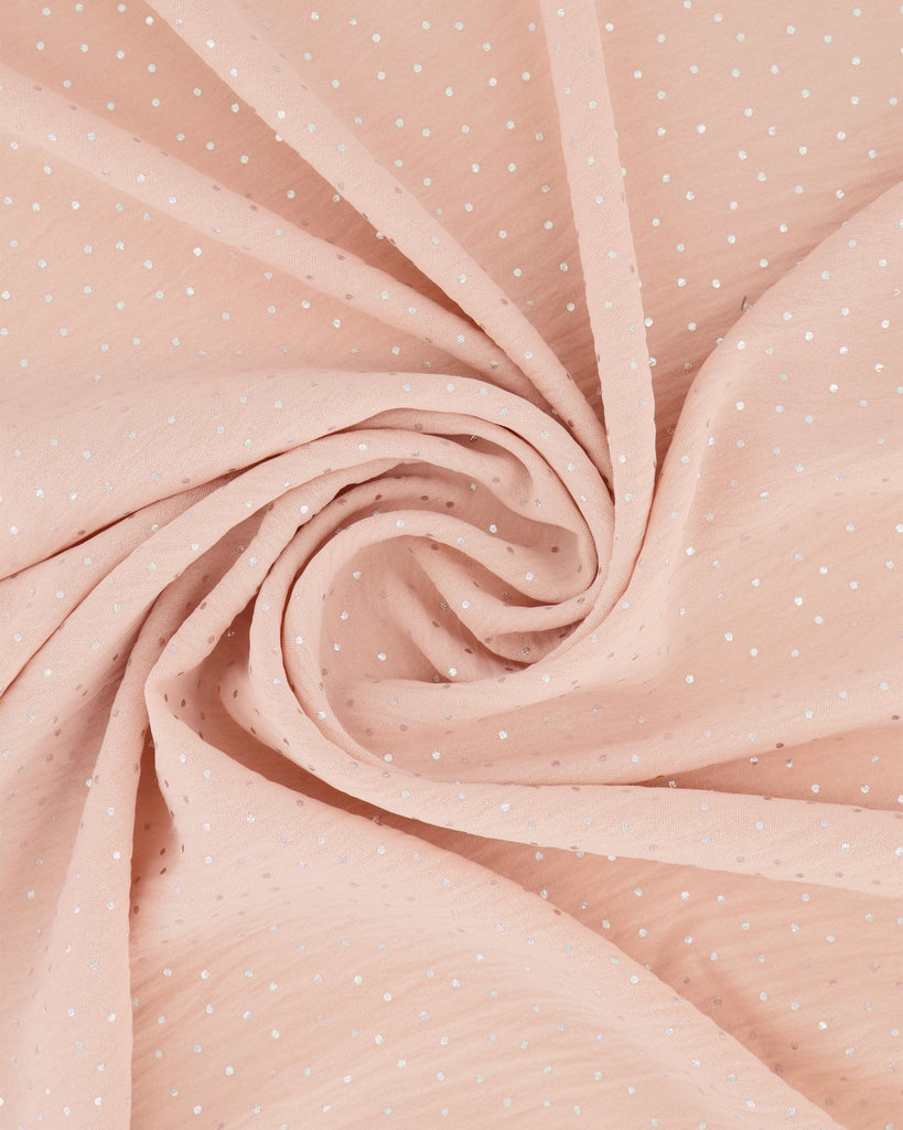 WASHER POLY WITH FOIL DOT  | 27007 BLUSH/SILVER - Zelouf Fabrics